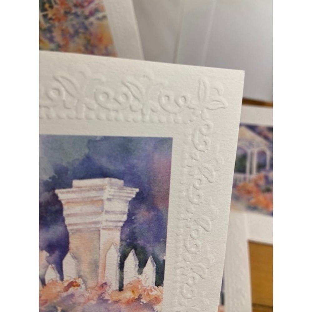 L Gorsic Watercolor Note Cards Set of 25 Garden Designs Embossed Border Blank - Picture 8 of 16